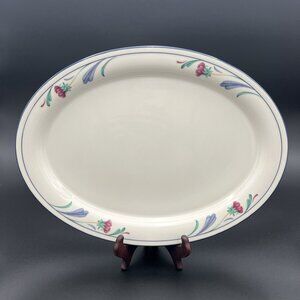 Vintage Lenox Poppies on Blue Chinastone 14.5" Oval Serving Platter Made in USA